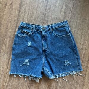 Vintage Eddie Bauer Blue Distressed Jean Shorts